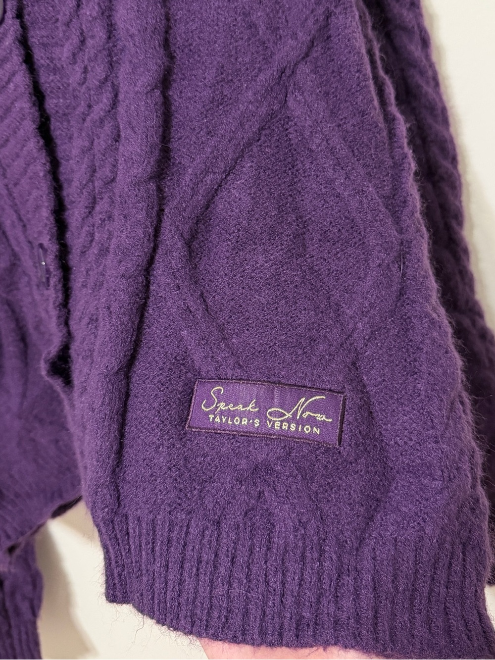Taylor Swift Speak Now Cardigan Size XL 2X Purple Stars Sweater Taylors Version - Picture 6 of 10